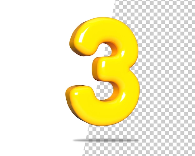 Gold Nummer 3 Luxus 3d drei Text