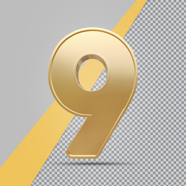 Gold nummer 3d-luxus-rendering