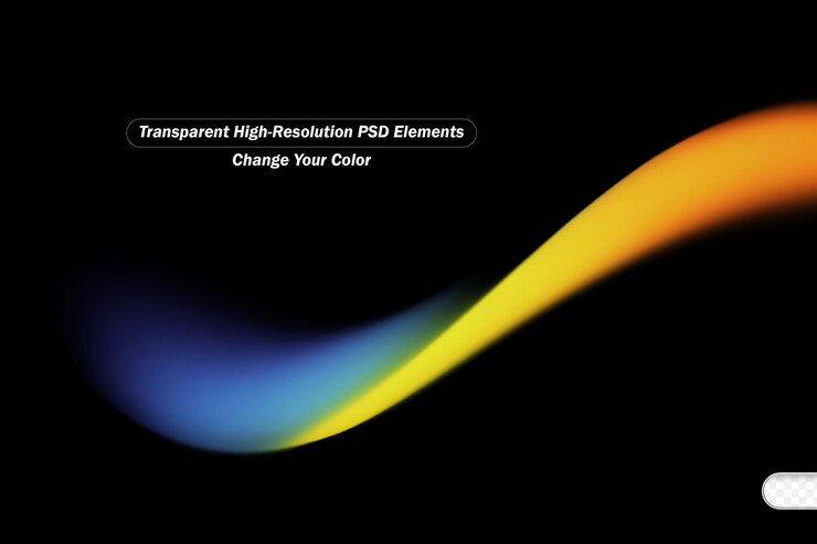 PSD gold-orange-wellen-design durchsichtiger hintergrund