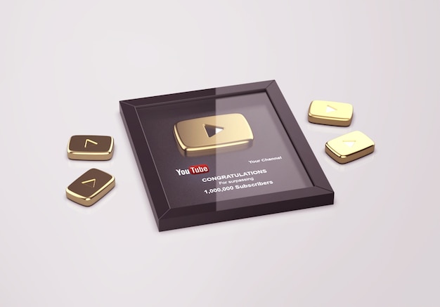 Gold play button youtube-modell