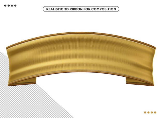 PSD gold realistisches 3d-band zum zusammensetzen