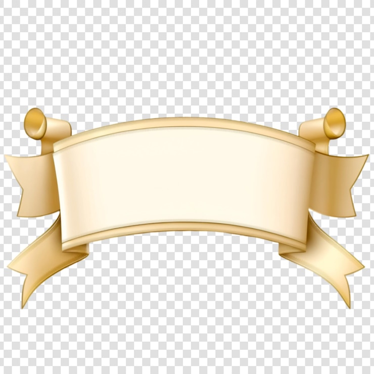 PSD gold ribbon banner design element graphic