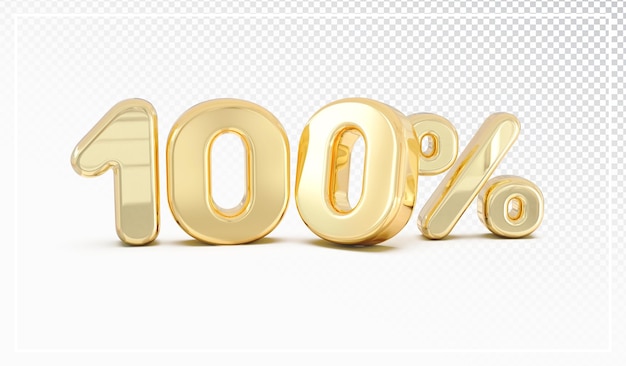 Gold sale 100 prozent nummer gold 3d-element