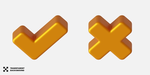 Gold-Scheck und Kreuz 3D-Symbol