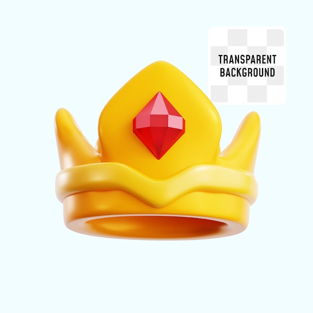 gold shining king crown for royal Kingdom game ui asset 3d icon illustration render design