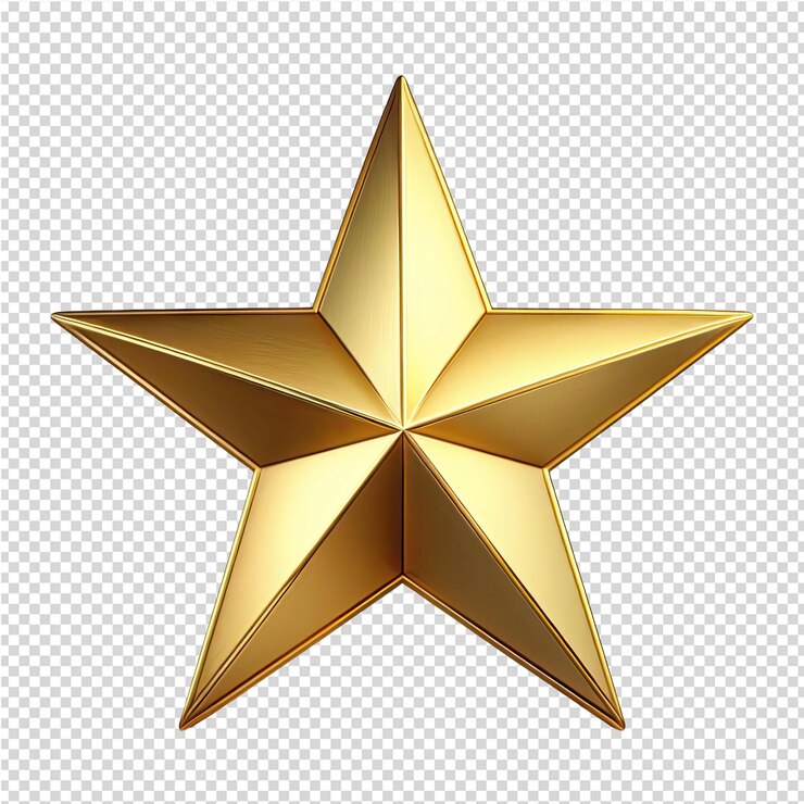 gold star on a transparent background with a pattern of stars
