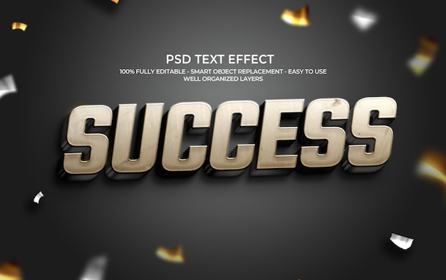 gold success psd text effect