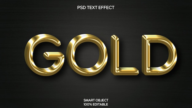 Gold Text Effect PSD