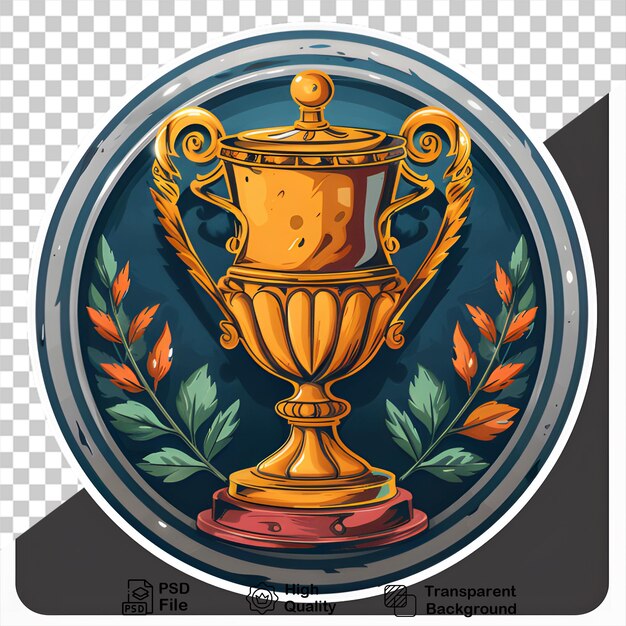 PSD a gold trophy award design isolated on transparent background