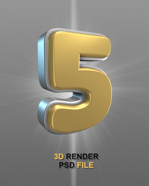 Gold und 3D-Zahl