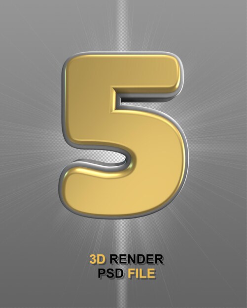 Gold und 3D-Zahl