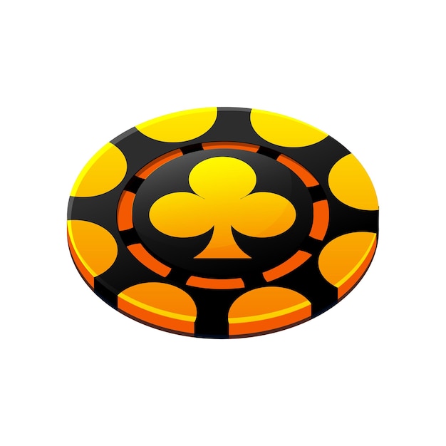PSD gold und schwarzer club-poker-chip ein token mit einem anzug vektor-illustration für casino-spiel-design flyer poster banner web-werbung