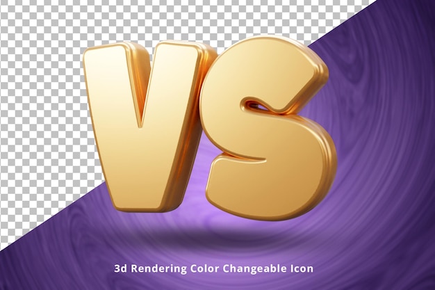 gold versus vs 3d render logo oder golden versus vs logo texteffekt oder 3d realistisch vs render