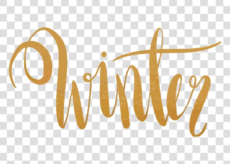 PSD gold-winter-png-aufkleber-typografie auf durchsichtigem hintergrund