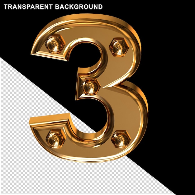 Gold with bolts number 3