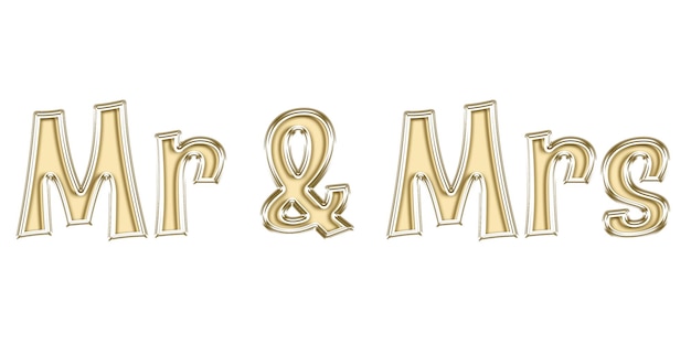 Gold word glass shine text letter party design mr mrs