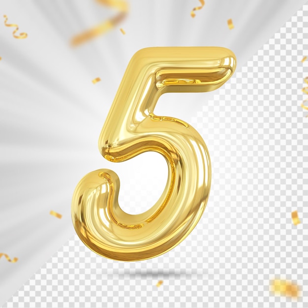 Goldballon Nummer 5