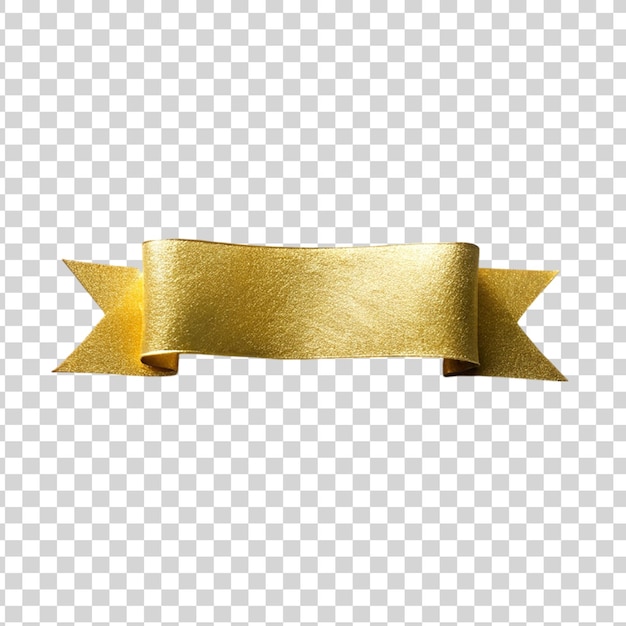 PSD goldbandbanner auf durchsichtigem hintergrund