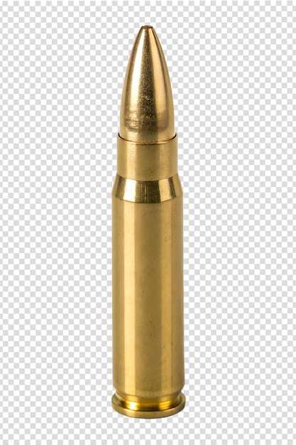Goldcolored bullet isolated metallic shine product shot for design or advertising