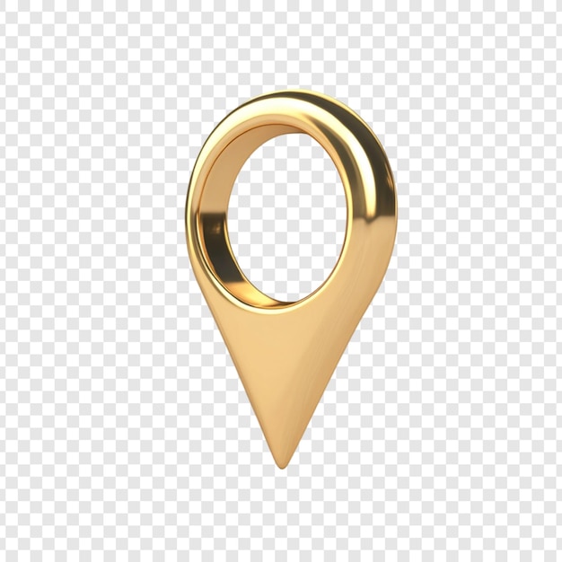 Golden 3D Location Pointer Icon Design Navigation App Map