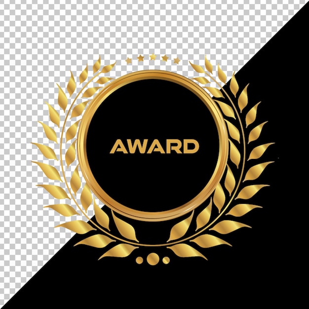 Golden Award Badge mit Laurel Wreath Luxus-Design