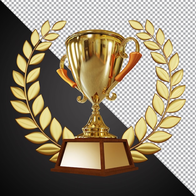 Golden Award Trophy Cup 3D-Komposition isoliert