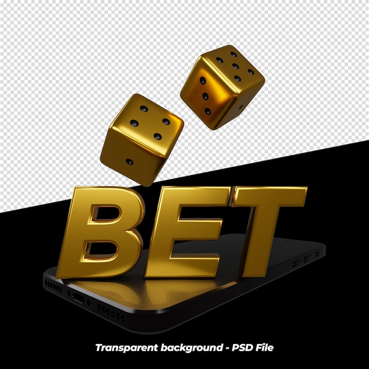 PSD golden bet concept with dices