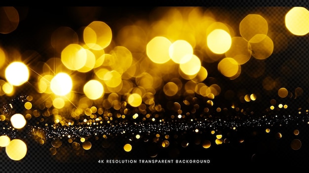 Golden Bokeh auf durchsichtigem Hintergrund