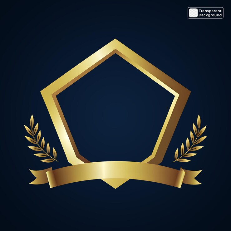 PSD golden certificate frame with ribbon and laurel wreath
