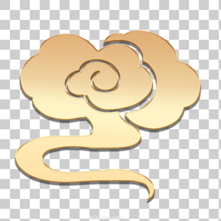 PSD golden cloud design element