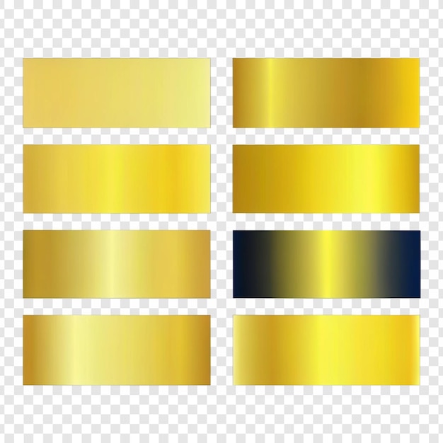 Golden color palette with different shades and gradients for design