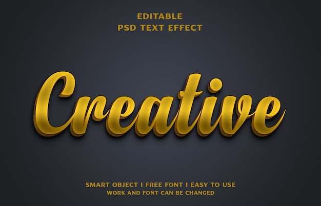 Golden Creative PSD-Texteffektdesign kostenloser Download