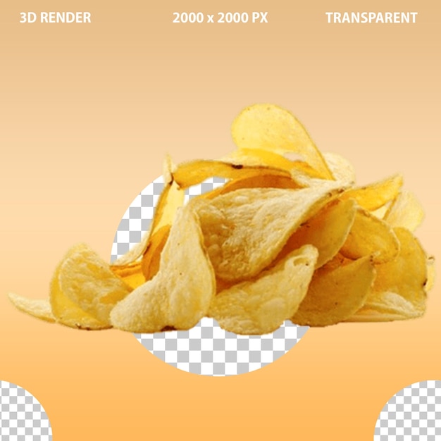 Golden Crispy Fries Un bocadillo sabroso, crujiente y adecuado para la dieta sobre un fondo transparente