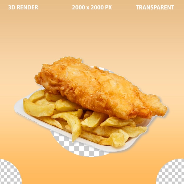 Golden Crispy Fries Um delicioso lanche crocante e dietético em fundo transparente