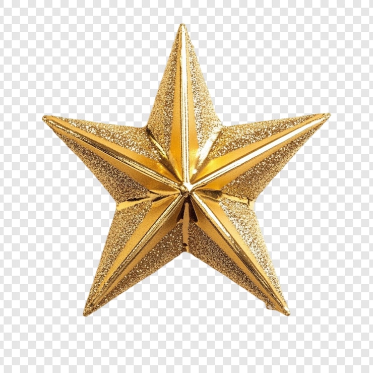 PSD golden glitter star decoração festiva ornamento de férias
