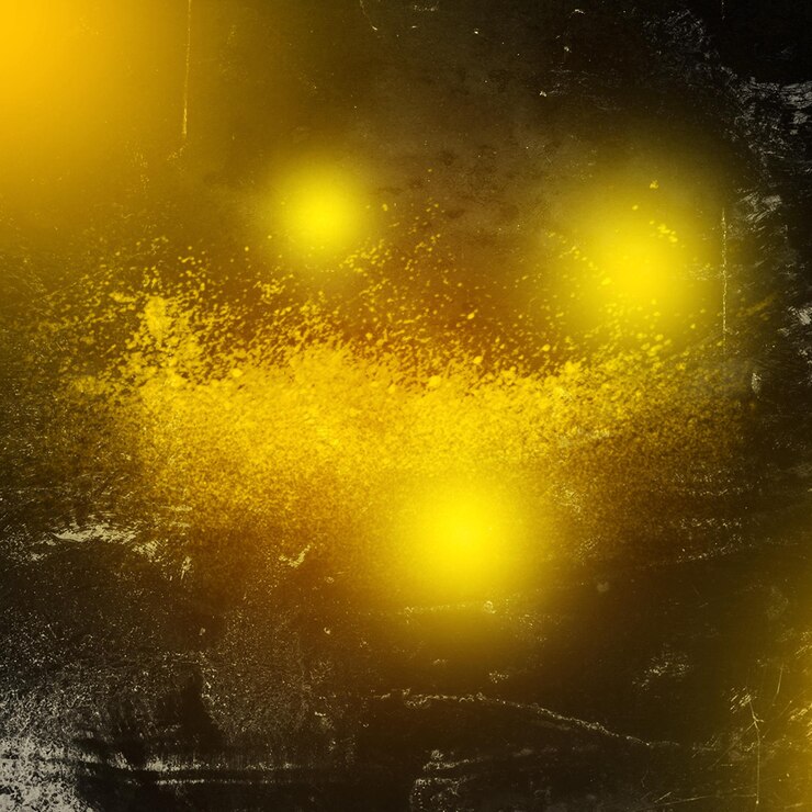 PSD golden glowing orbs with texture