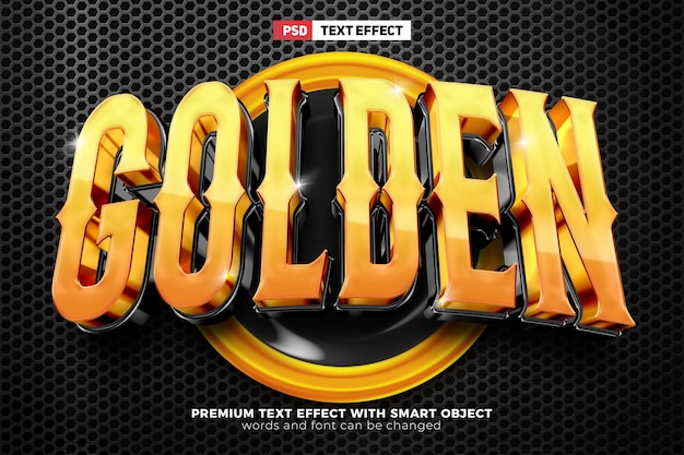 PSD golden knight esport team efeito de texto editável em 3d