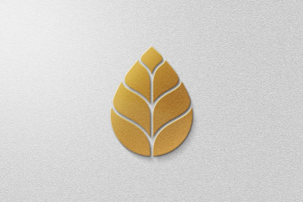 Golden Leaf Logo Modell mit weißem Papier