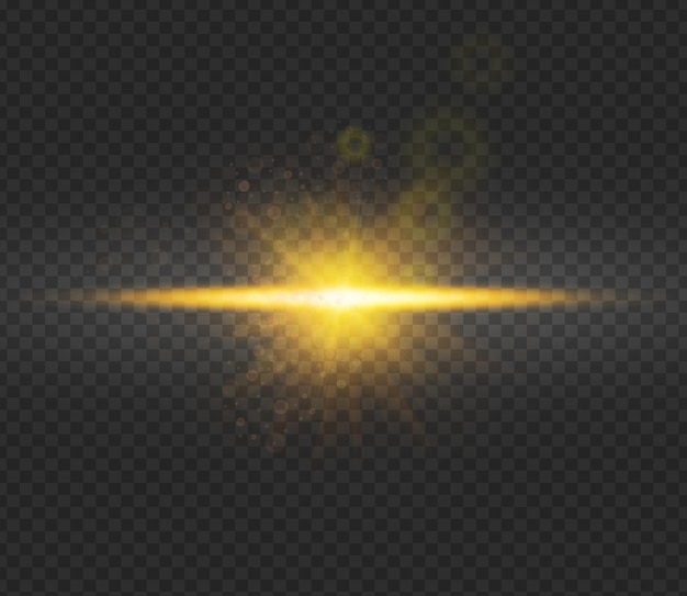 Golden Light Flare isolato su uno sfondo trasparente