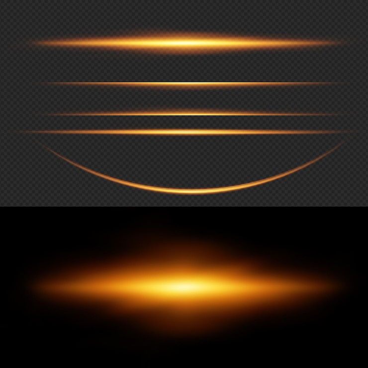 Golden Light Streaks and Flares