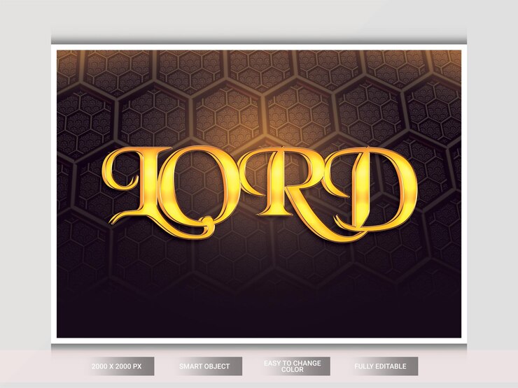 PSD golden luxury lord text effect
