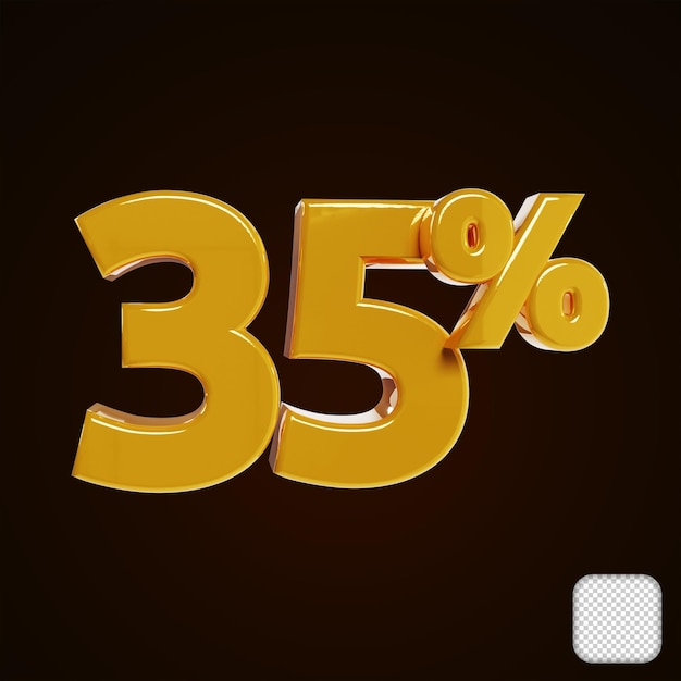 Golden Metallic 35 por ciento de descuento ilustración 3d
