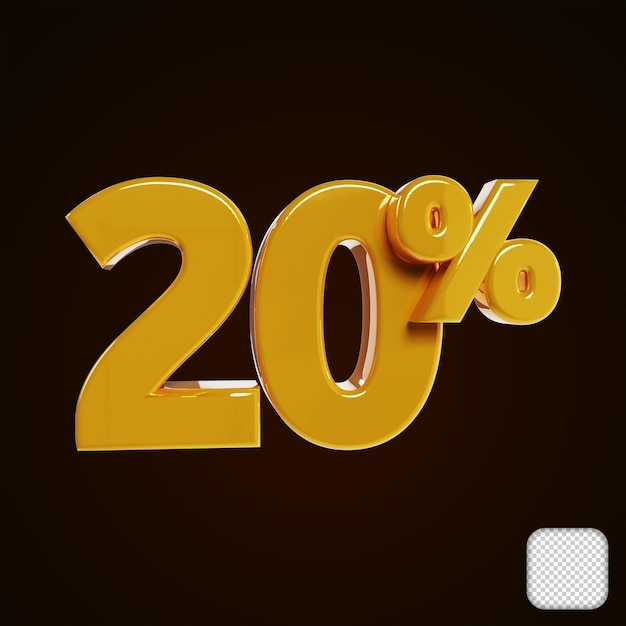 Golden Metallic sconto del 20 percento 3d'illustrazione