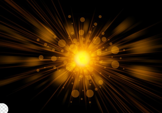 Golden particles light brust effects