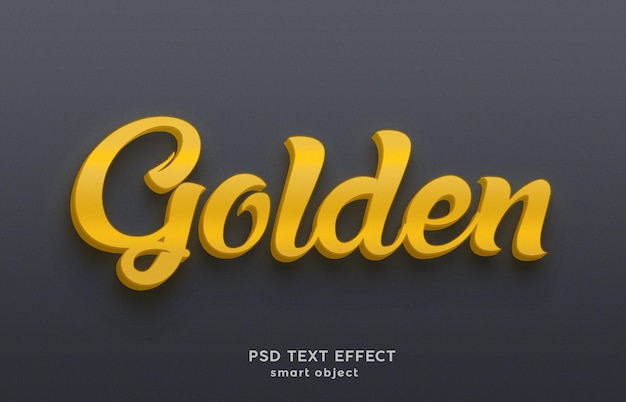 golden psd text effect design free download