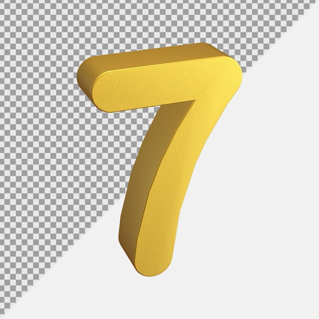 golden realistic 3d number rendering
