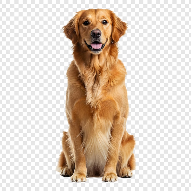 PSD le golden retriever est un chien qui s'assoit.