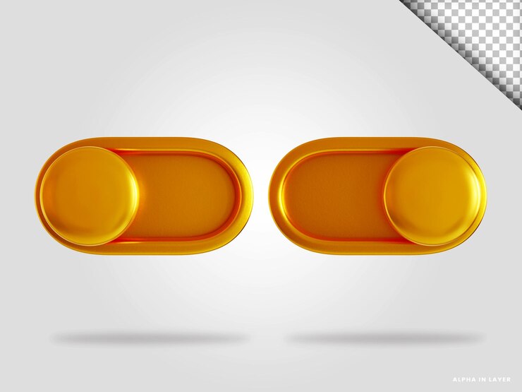 PSD golden slider 3d render illustration isolated