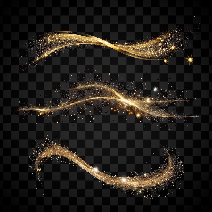 PSD golden sparkles set di elementi di design psd