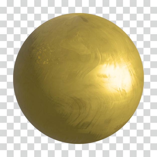 Golden Sphere Eine glänzende Metallkugel in 3D-Rendering